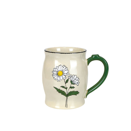This mug features a hand painted flower and is made from high quality stoneware ceramic. Thematic Giftbox Packaging.