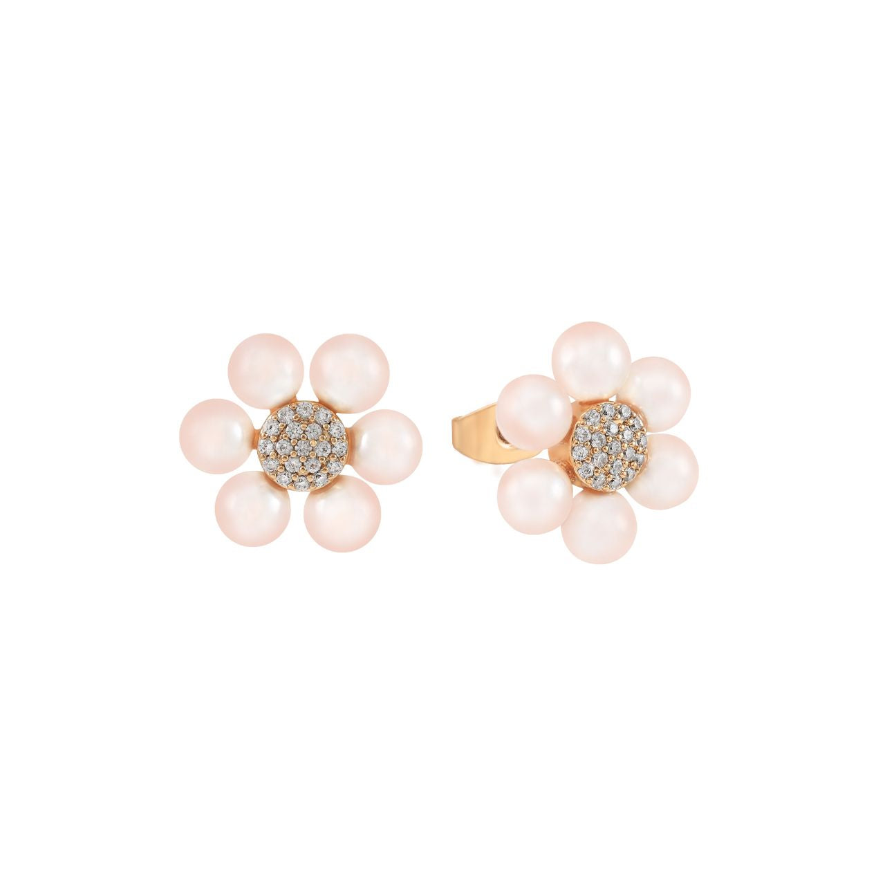 Elevate your elegance with these Tipperary Daisy Pink Pearl Stud Earrings. Featuring delicate 2cm gold studs adorned with soft pink pearls, they offer a refined touch that complements both everyday and special occasions.