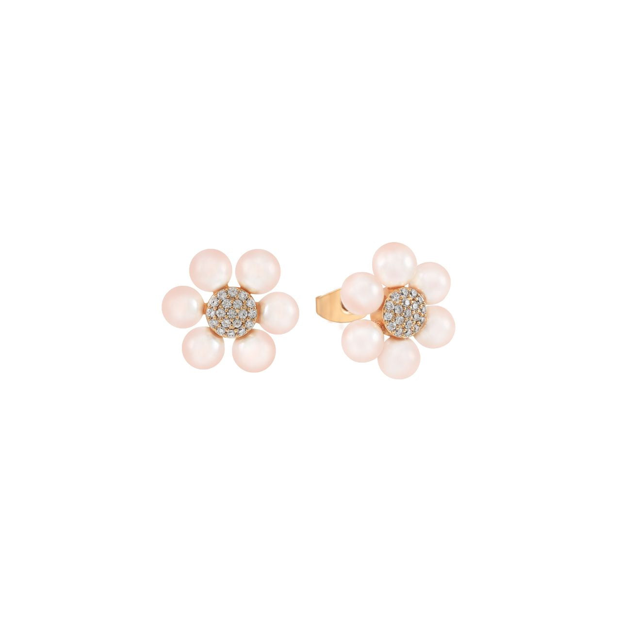 Elevate your elegance with these Tipperary Daisy Pink Pearl Stud Earrings. Featuring delicate 2cm gold studs adorned with soft pink pearls, they offer a refined touch that complements both everyday and special occasions.