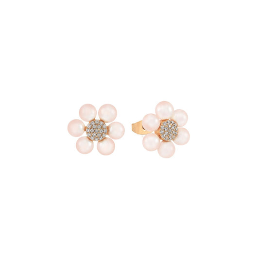Elevate your elegance with these Tipperary Daisy Pink Pearl Stud Earrings. Featuring delicate 2cm gold studs adorned with soft pink pearls, they offer a refined touch that complements both everyday and special occasions.