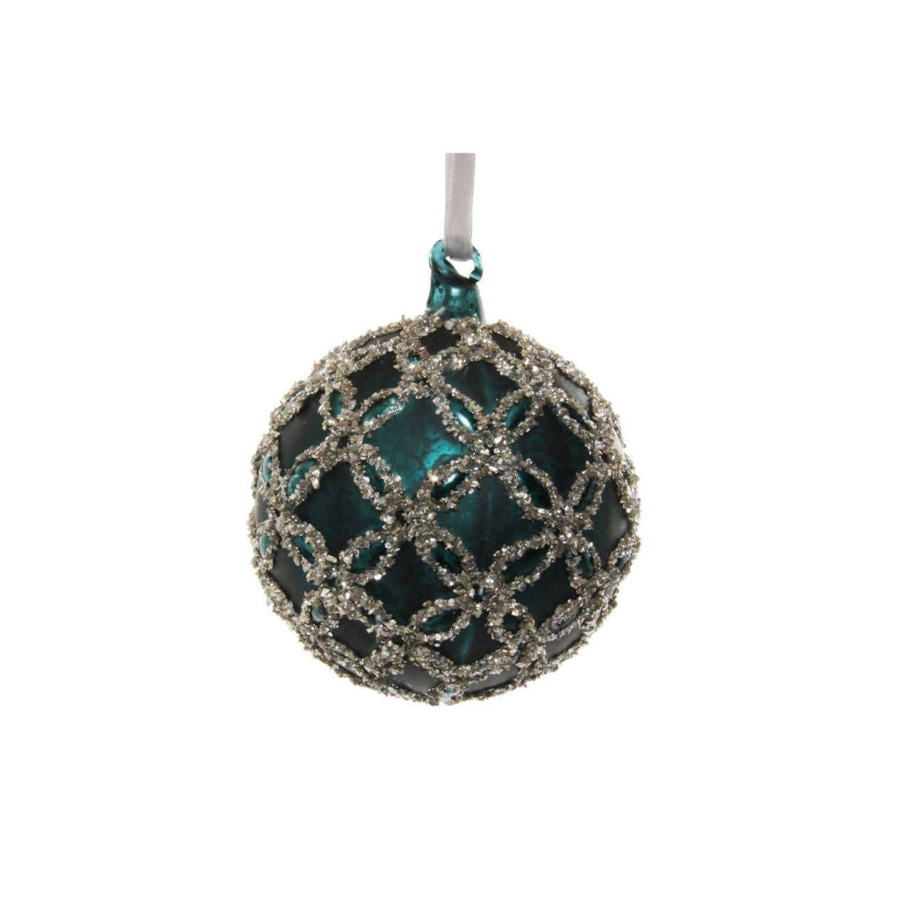 Shishi Red Glass Antique Velvet Ball with Silver Glitter  Browse our beautiful range of luxury festive Christmas tree decorations, baubles & ornaments for your tree this Christmas.