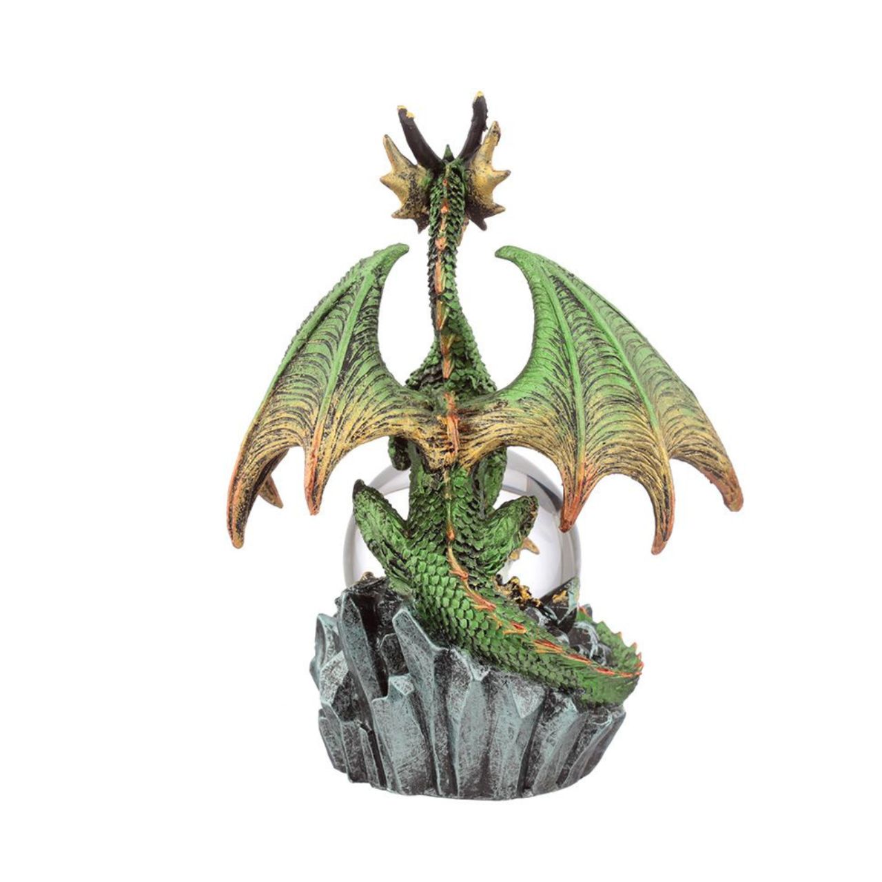 Discover the mystical beauty of the Dark Legends Crystal Orb Dragon Mother Snow Globe by Puckator. Crafted with intricate detail and featuring a majestic dragon mother protecting her crystal orb, this snow globe will add a touch of magic to any space. Perfect for dragon lovers and collectors.