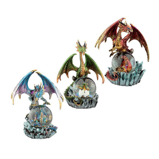 Discover the mystical beauty of the Dark Legends Crystal Orb Dragon Mother Snow Globe by Puckator. Crafted with intricate detail and featuring a majestic dragon mother protecting her crystal orb, this snow globe will add a touch of magic to any space. Perfect for dragon lovers and collectors.