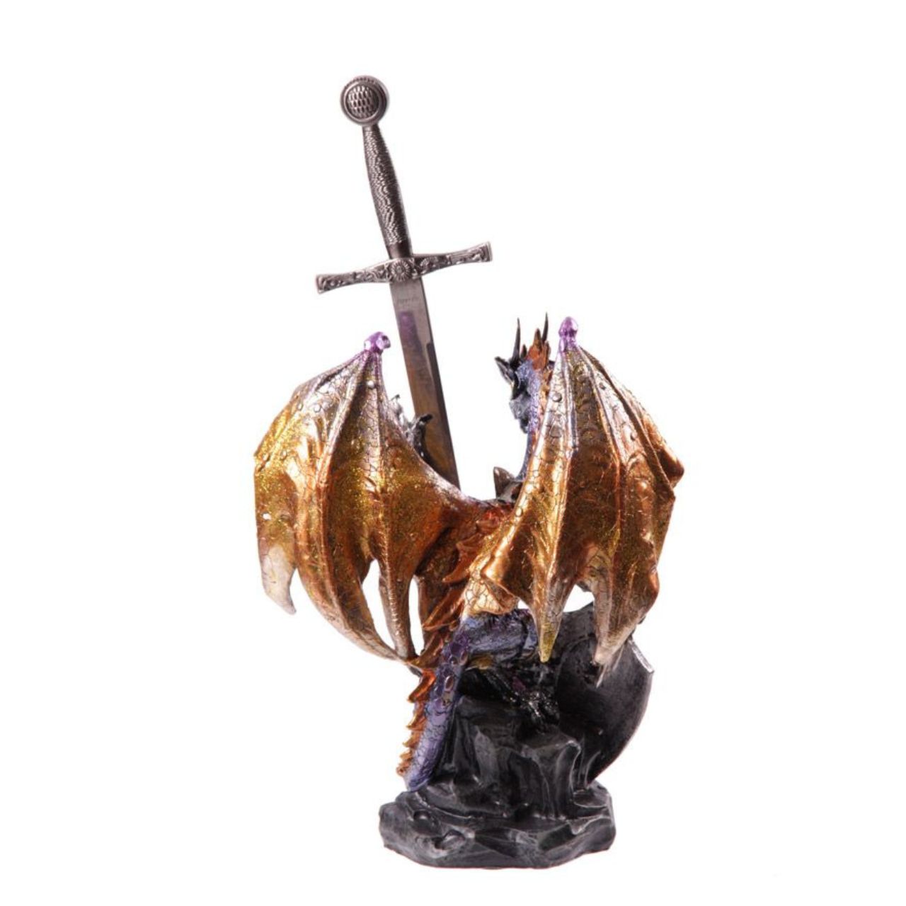 Introducing the Dark Legends Fire Shield Dragon, a fierce addition to your collection. With its powerful fire shield ability, this dragon provides ultimate protection and strength. Made for those seeking adventure and power, this dragon is a must-have for any fantasy enthusiast.