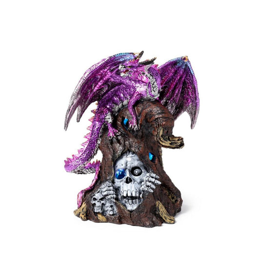 The Dark Legends LED Keeper of the Death Gate Amethyst Dragon is a striking collectible that combines artistry with subtle illumination. Crafted with detailed features and finished in a rich amethyst hue, this dragon brings a touch of mystical elegance to any space.