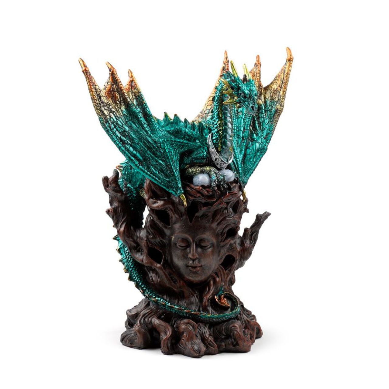 This Dark Legends LED Spirit of the Sky Mother Dragon is a stunning and intricate piece of art that will bring a touch of magic and mystery to any space. The LED lights add a beautiful glow, while the detailed design captures the power and majesty of the dragon. Perfect for collectors and fantasy enthusiasts.