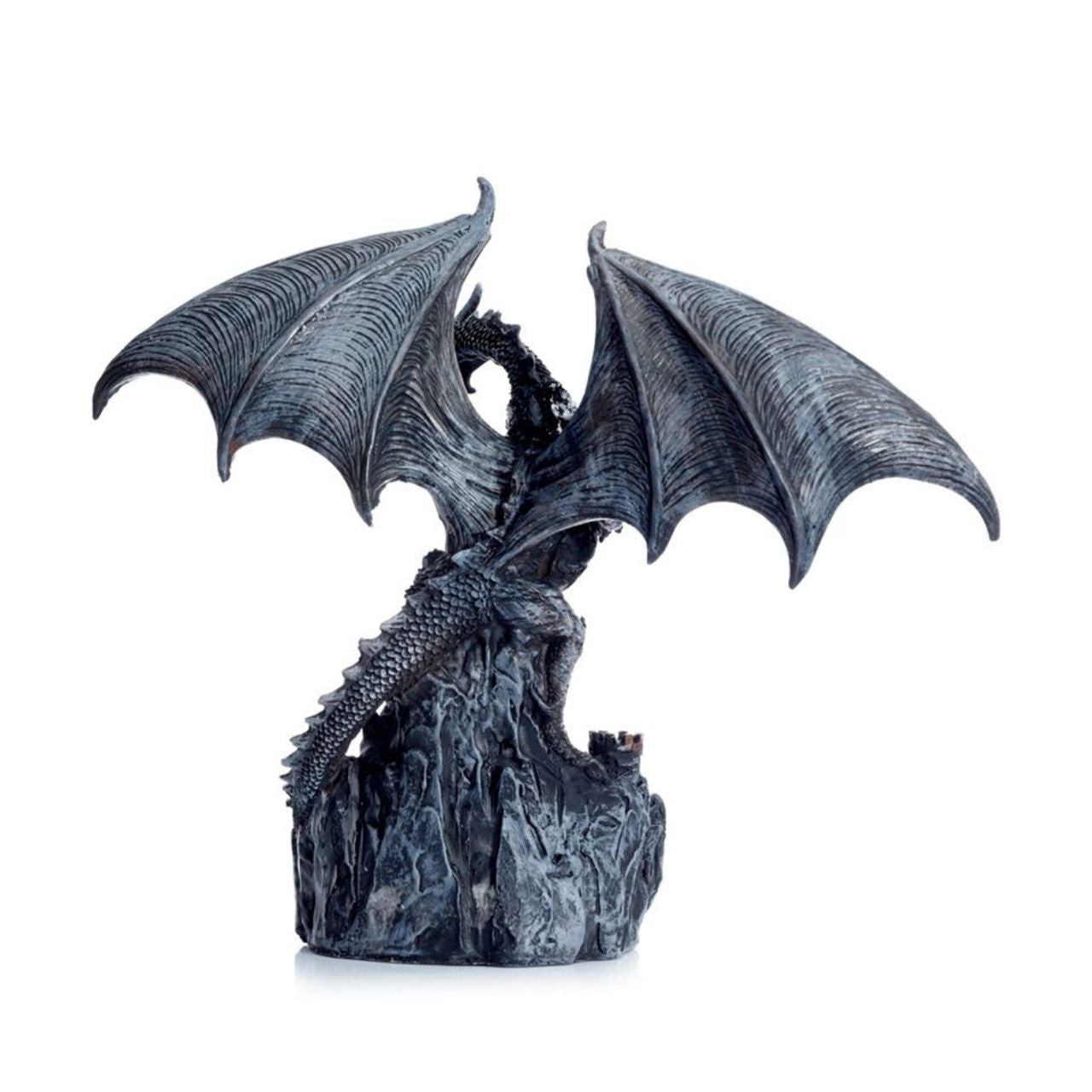 This Dark Legends Wings of Magic Silver Castle Guardian Dragon features intricate details and stunning silver colouring that will make it a standout piece in any collection. With its majestic wings and fierce stance, it imbues a sense of magic and protection to its surroundings. A must-have for any dragon lover or fantasy enthusiast.