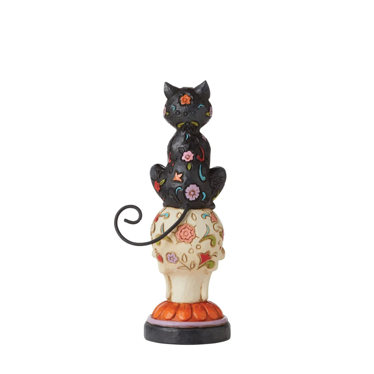 Day of the Dead Black Cat Figurine by Jim Shore  Handcrafted in breath-taking detail, this beautiful Day of the Dead Black Cat Figurine is beautifully decorated in Jim Shore's subtle combination of traditional quilt. Packaged in a branded gift box.