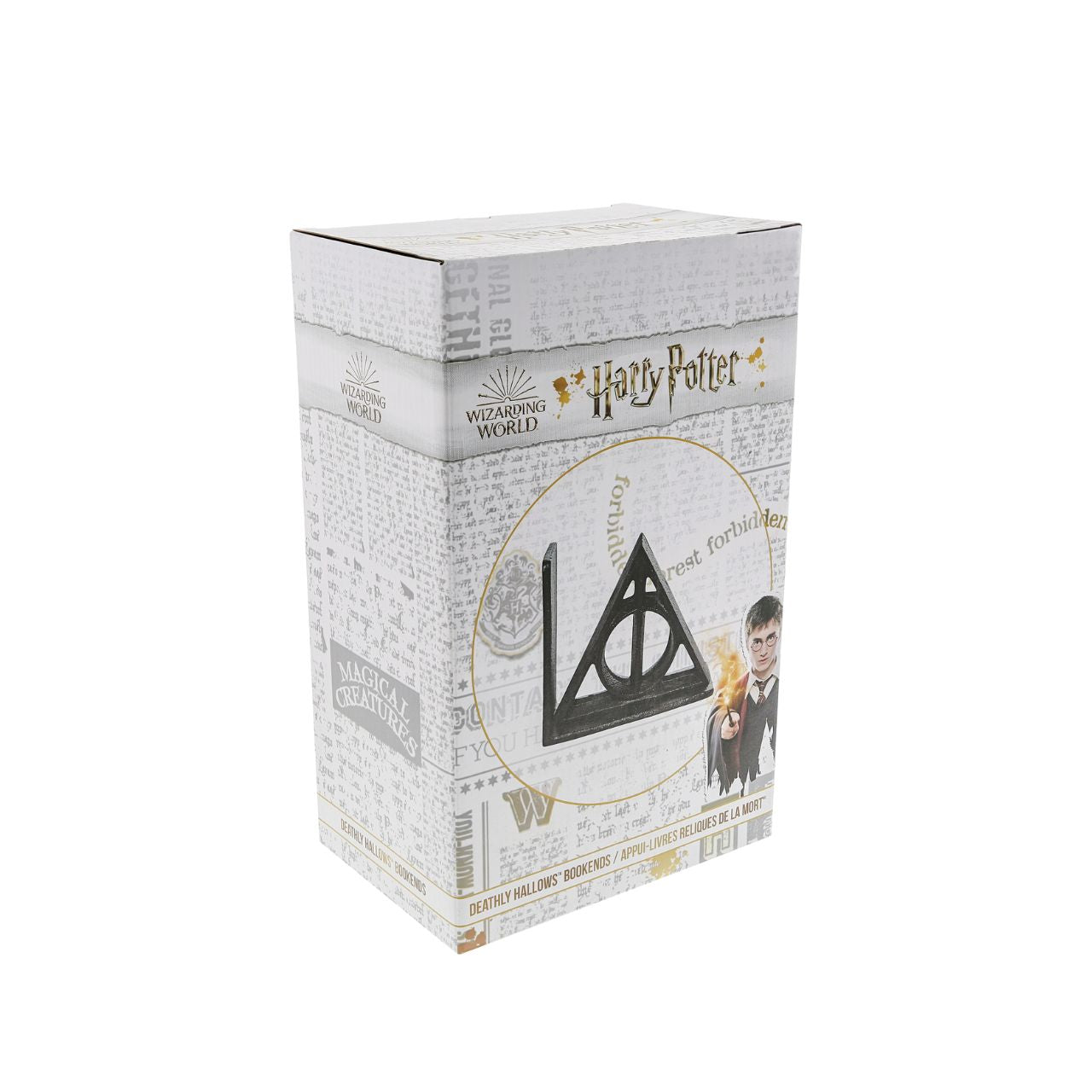 Deathly Hallows Bookends  Crafted from high quality metal, these bookends are the perfect addition to any fans collection. Featuring the iconic "Deathly Hallows" symbol, they are painted jet black and sure to be a talking point. These are the perfect gift for any Harry Potter enthusiast.