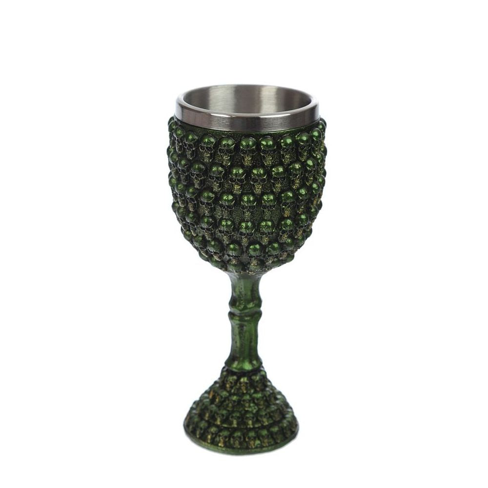 Decorative Metallic Mini Skull Goblet  - Material Resin and Stainless Steel - Decorative Only: Yes - Product Information: Wipe clean only, do not immerse in water.