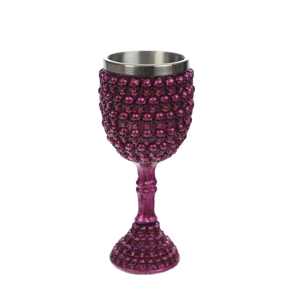 Decorative Metallic Mini Skull Goblet  - Material Resin and Stainless Steel - Decorative Only: Yes - Product Information: Wipe clean only, do not immerse in water.