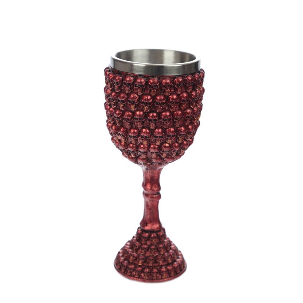 Decorative Metallic Mini Skull Goblet  - Material Resin and Stainless Steel - Decorative Only: Yes - Product Information: Wipe clean only, do not immerse in water.