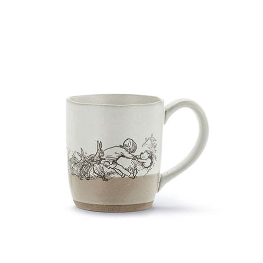The Winnie the Pooh Helping Hands Mug from DEMDACO is a charming addition to any collection. Featuring a sweet illustration of Winnie the Pooh characters on a cream background, this mug is sure to bring a smile to any fan.