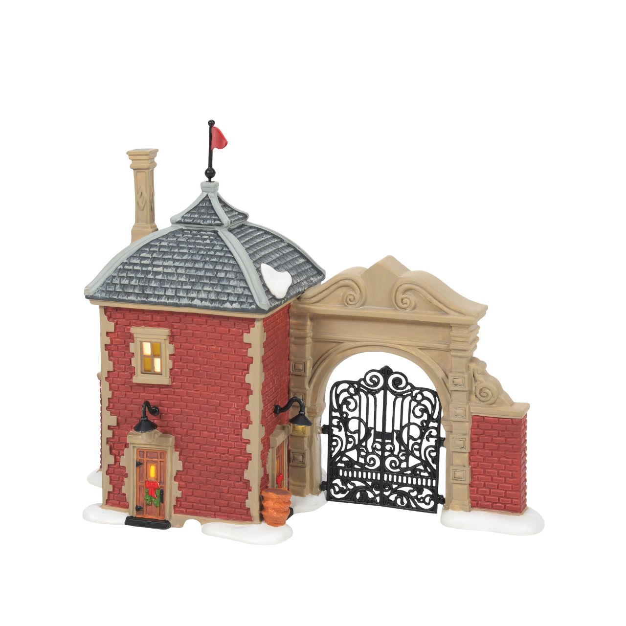 Featuring a decorative iron gate and brick entrance, the Christmas Market is surely the place to buy trimmings and gifts of the season. Uses a USB plug.