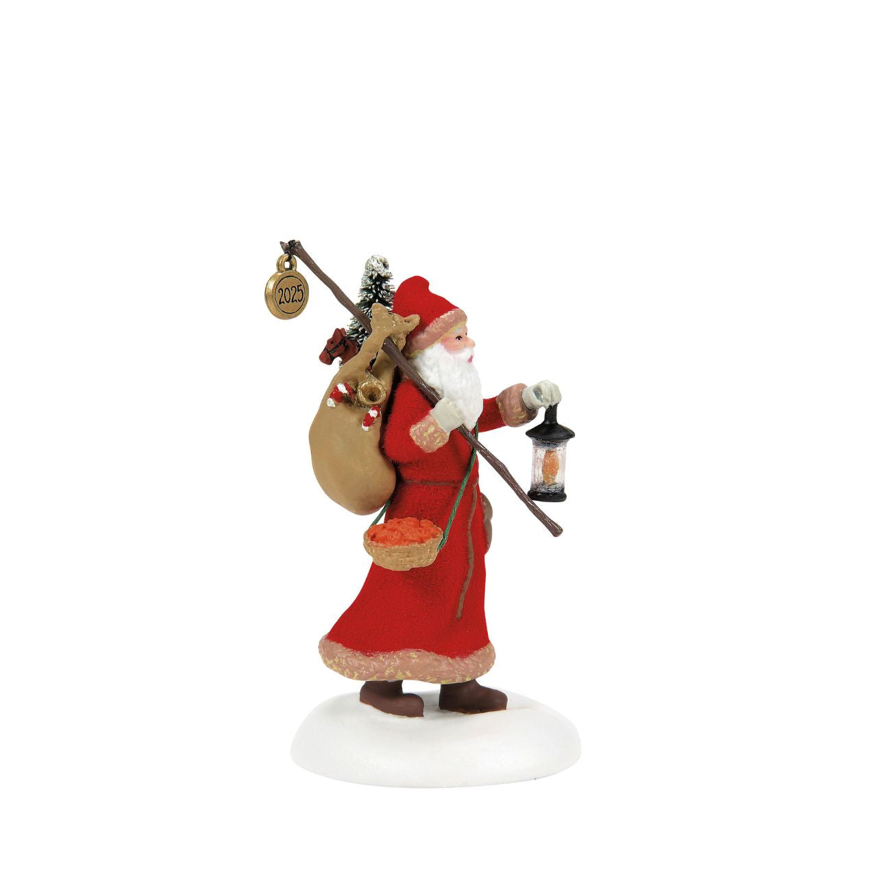 Victorian England comes alive with this enchanting Department 56 Santa figurine from the Dickens' Village Series.
