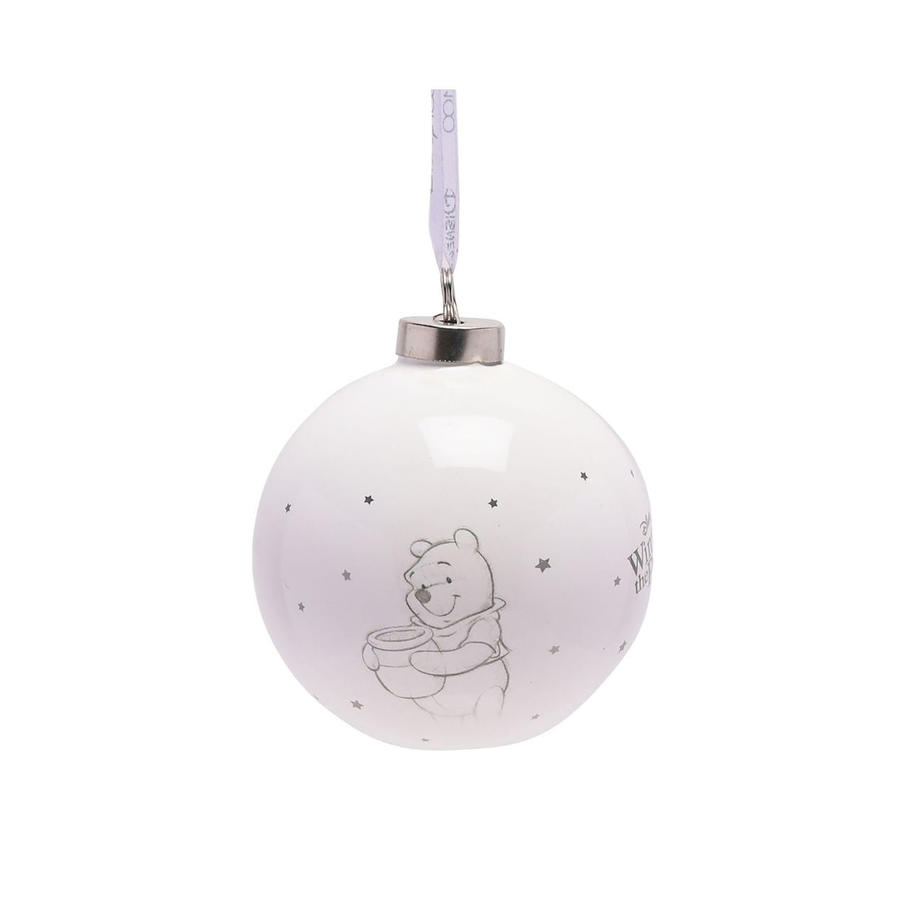 Disney Limited Edition 100 Bauble - Winnie  A Winnie the Pooh bauble from Disney 100 by DISNEY.  This limited edition tree decoration captures the true magic of Disney on its centenary and can be enjoyed by fans of all ages at Christmas.