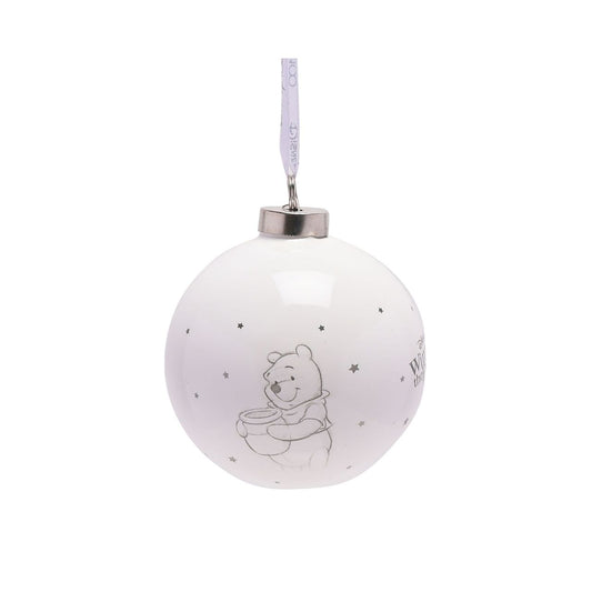 Disney Limited Edition 100 Bauble - Winnie  A Winnie the Pooh bauble from Disney 100 by DISNEY.  This limited edition tree decoration captures the true magic of Disney on its centenary and can be enjoyed by fans of all ages at Christmas.