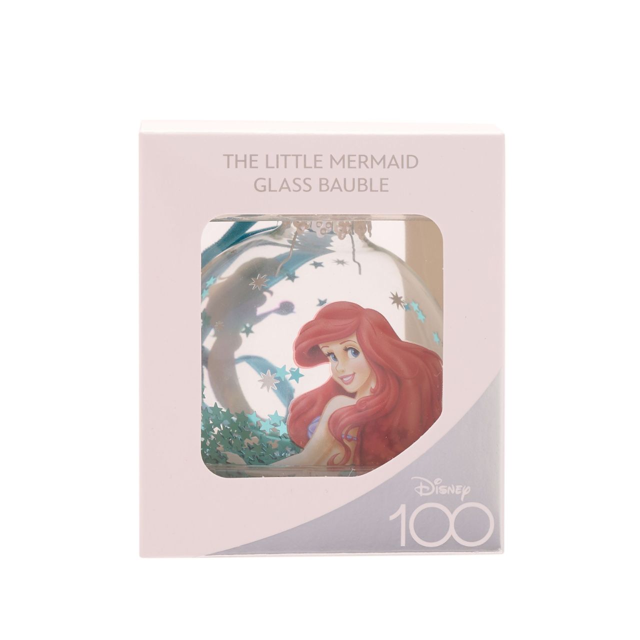 Disney 100th Anniversary Bauble - Ariel  An Ariel glass bauble from Disney 100 by DISNEY.  This limited edition tree decoration captures the true magic of Disney on its centenary and can be enjoyed by fans of all ages at Christmas.