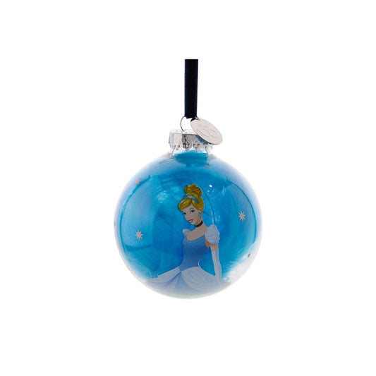 Disney 100th Anniversary Bauble - Cinderella  A Cinderella glass bauble from Disney 100 by DISNEY.  This limited edition tree decoration captures the true magic of Disney on its centenary and can be enjoyed by fans of all ages at Christmas.