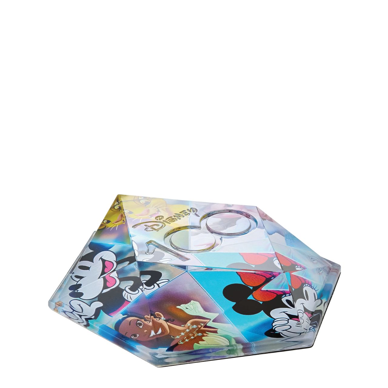 Disney 100 Paper Weight Licensed Facets  Celebrate 100 Years of Wonder with Disney. The limited edition Disney Paperweight is a "gem-cut" acrylic sculpture of your favourite Disney characters. Since 1923, The Walt Disney Company has embodied magic, fantasy, dreams and more. We have grown up watching the wide variety of Disney heroes and heroines in enchanting worlds and love them all.
