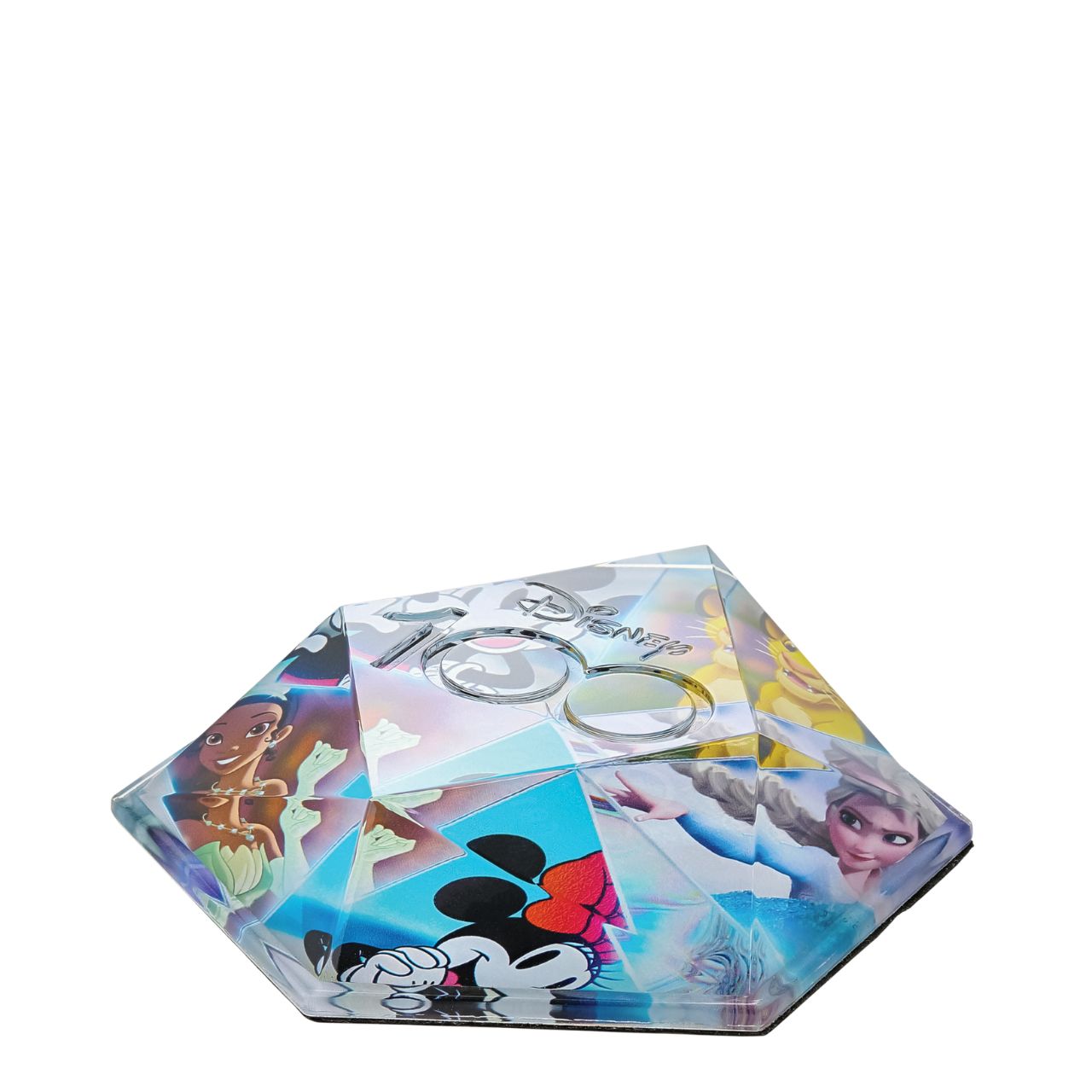 Disney 100 Paper Weight Licensed Facets  Celebrate 100 Years of Wonder with Disney. The limited edition Disney Paperweight is a "gem-cut" acrylic sculpture of your favourite Disney characters. Since 1923, The Walt Disney Company has embodied magic, fantasy, dreams and more. We have grown up watching the wide variety of Disney heroes and heroines in enchanting worlds and love them all.