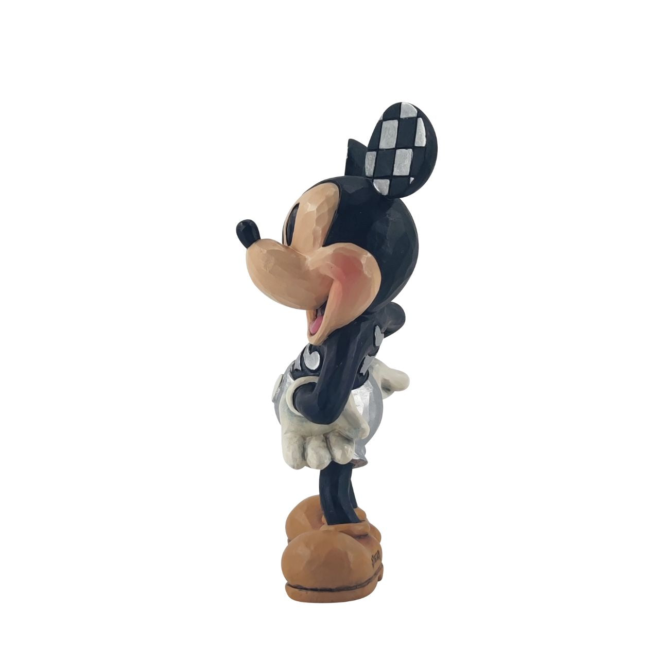 Disney 100 Years of Mickey Mouse Figurine by Jim Shore  Introducing the Disney 100 Mickey Mouse Figurine, a must-have for any Disney fan and collector. This exquisite figurine features the iconic Mickey Mouse in his classic pose, with a big grin and hands on his hips. Crafted with exceptional attention to detail, this figurine is made from high-quality cast stone, ensuring durability and longevity.