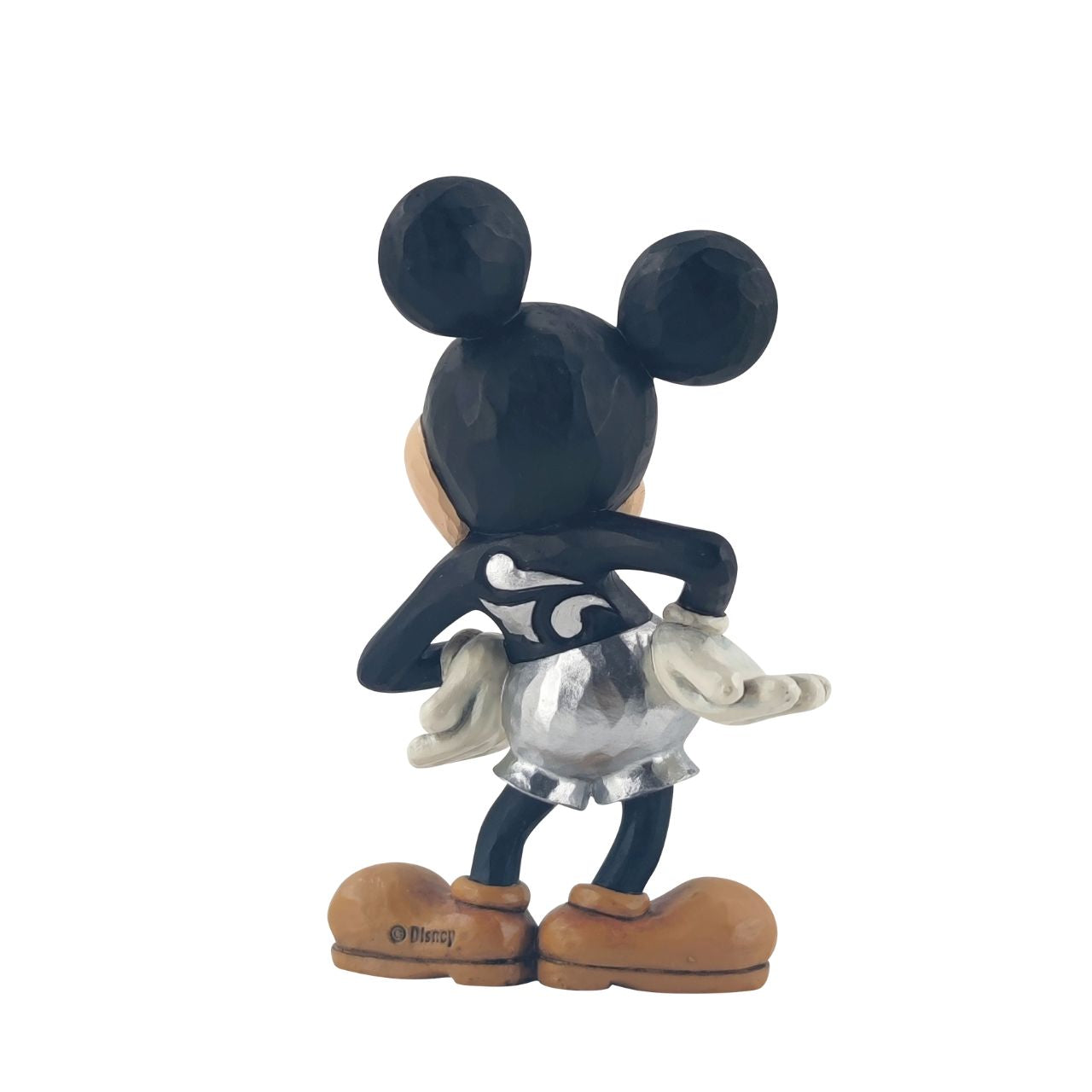 Disney 100 Years of Mickey Mouse Figurine by Jim Shore  Introducing the Disney 100 Mickey Mouse Figurine, a must-have for any Disney fan and collector. This exquisite figurine features the iconic Mickey Mouse in his classic pose, with a big grin and hands on his hips. Crafted with exceptional attention to detail, this figurine is made from high-quality cast stone, ensuring durability and longevity.