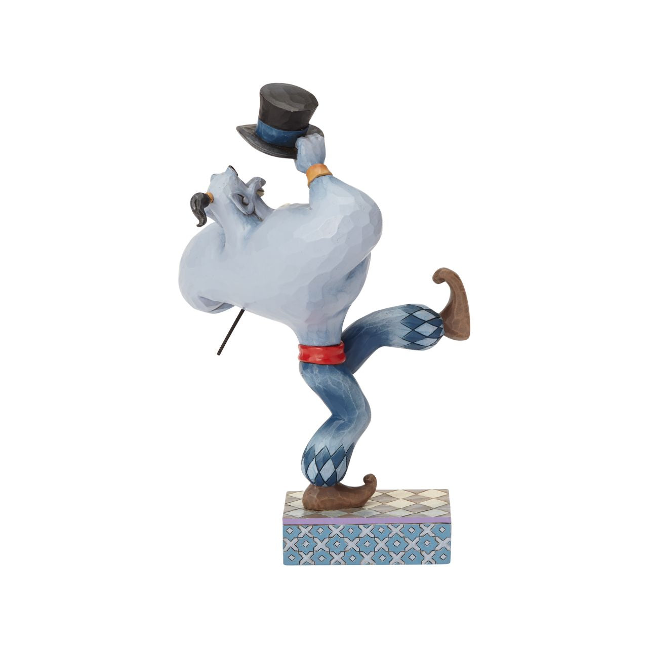 Disney's Aladdin Born Showman Genie Figurine by Jim Shore  You ain't never had a friend like Genie. Jim Shore captures his fun, comical spirit, as he dances along with a cane and top hat, entertaining his adoring audience. Make your wishes come true with this playful Genie from Disney's Aladdin in your magical collection.