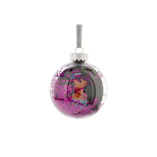 Disney Aladdin Sequin 2D Bauble  Bring the magic and glamour of the Disney princesses to the festivity with this wonderful 7.5cm aqua marine Aladdin sequin bauble.