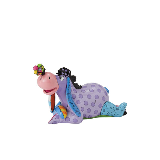 Eeyore enjoys nature and stares curiously at the butterfly perched on his nose. Romero Britto bestows a dose of optimism to our favourite gloomy donkey, reimagining Eeyore in lovely lavender and pretty polka dots.