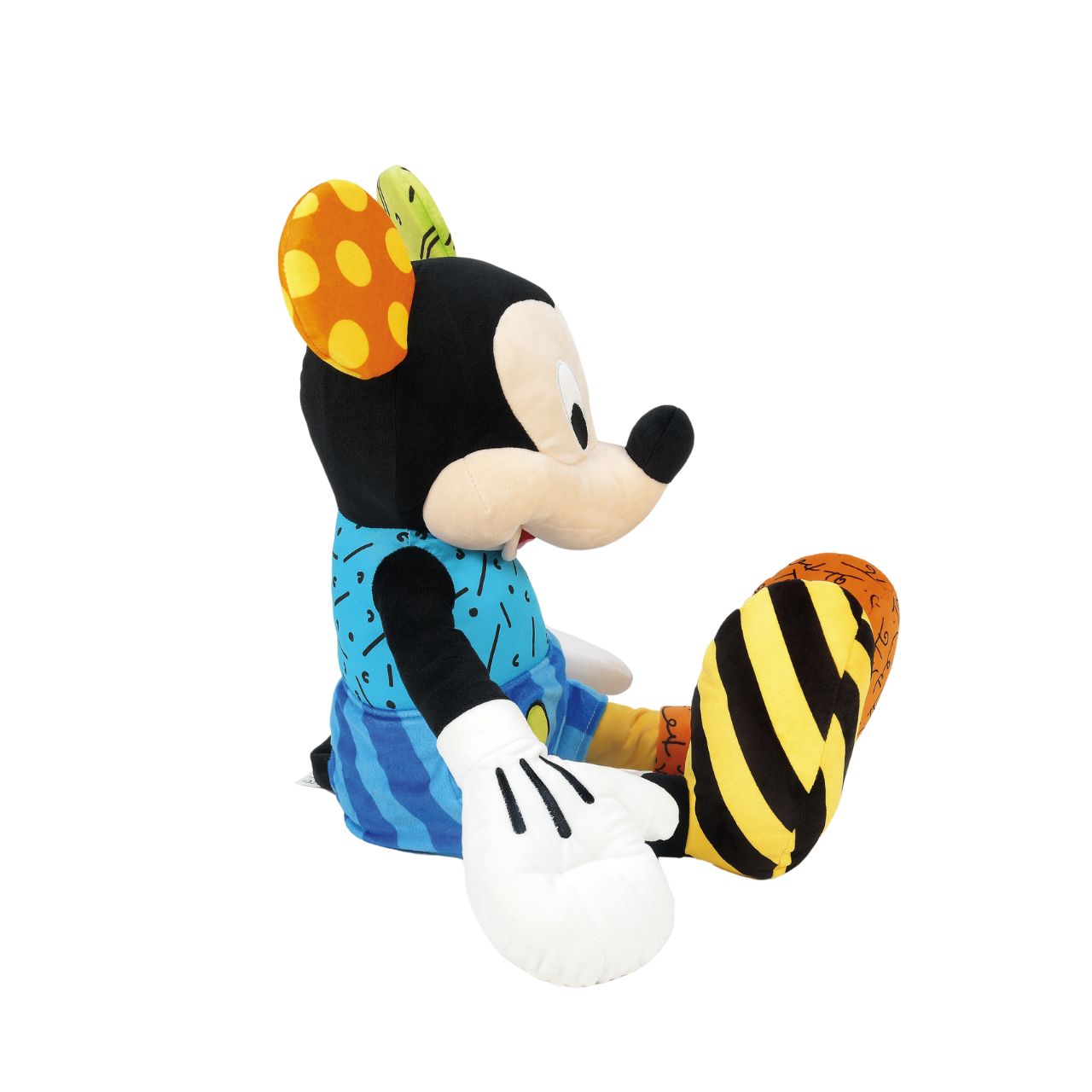 Introducing our classic Mickey Mouse Plush Toy, the perfect addition to any Disney Collection. Made with soft materials and featuring Disney Britto's iconic colouring, this huggable friend is sure to bring joy to fans of all ages. Embrace the timeless magic of Mickey Mouse with this charming plush companion.