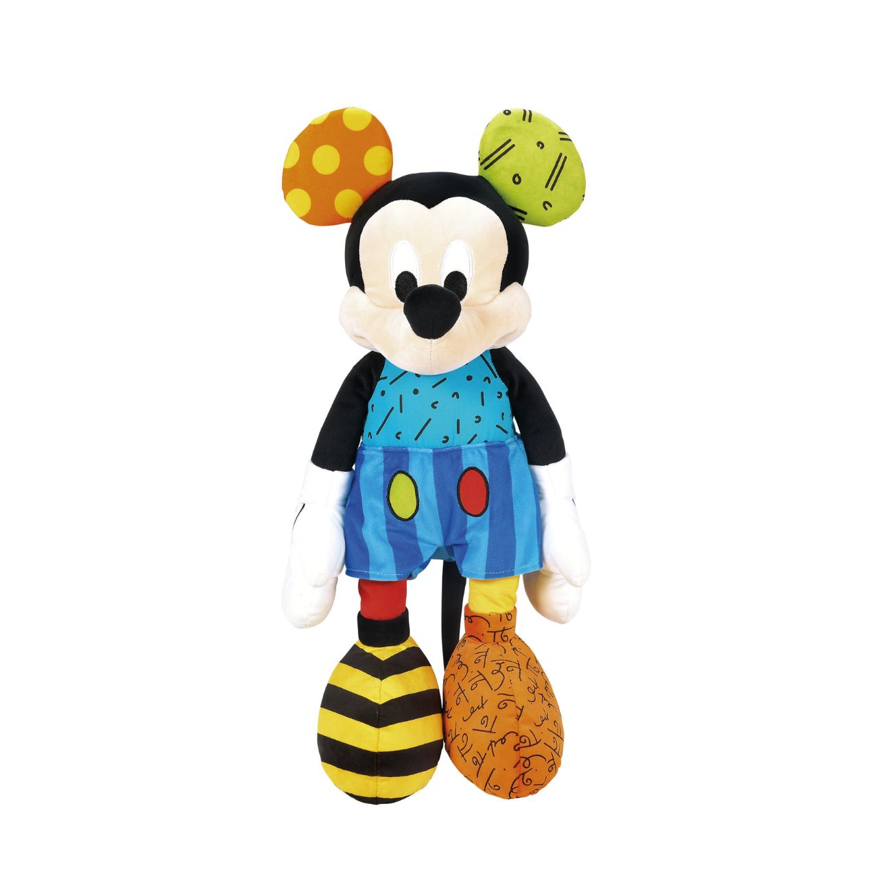 Introducing our classic Mickey Mouse Plush Toy, the perfect addition to any Disney Collection. Made with soft materials and featuring Disney Britto's iconic colouring, this huggable friend is sure to bring joy to fans of all ages. Embrace the timeless magic of Mickey Mouse with this charming plush companion.