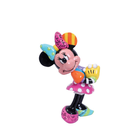 Blushing and smiling, Minnie eagerly awaits a gift from her beloved Mickey. Minnie Mouse is garbed in a beautiful rainbow of colours and patterns, compliments of a special paint job by Romero Britto, a multi-talented Brazilian pop artist.