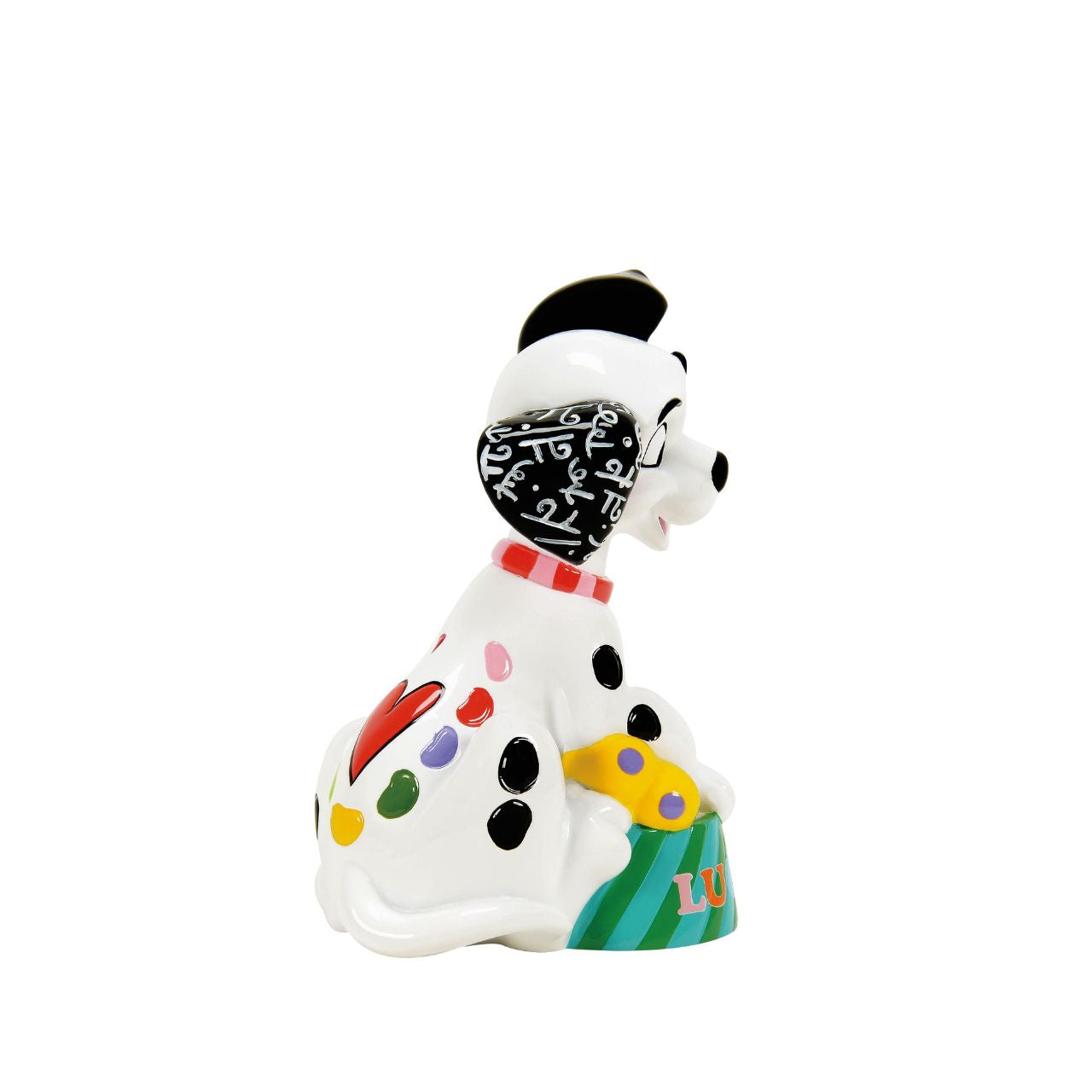 Disney Britto collaboration is celebrating the 65th Anniversary of Walt Disney's Classic 101 Dalmatians. This Mini figurine features the adorable pup Lucky adorned with Romero Britto's brightly coloured patterns to match his own spots.