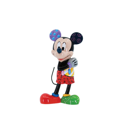 Pop artist Romero Britto reinterprets Mickey Mouse in his iconic pop art palette of bright colours and happy hues. Figurine is made from cast stone. Product is supplied in a branded Disney gift box. Unique variations should be expected as product is hand painted.