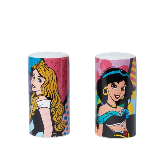 The Princess Salt & Pepper set by Disney Britto is a unique piece of tableware that will bring the Disney magic to any home. Featuring Aurora, Tiana, Rapunzel and Jasmine in Romero Britto's iconic styling, with bold pattern and colourways, it makes the perfect gift for Disney collectors and fans of Britto's artwork alike.