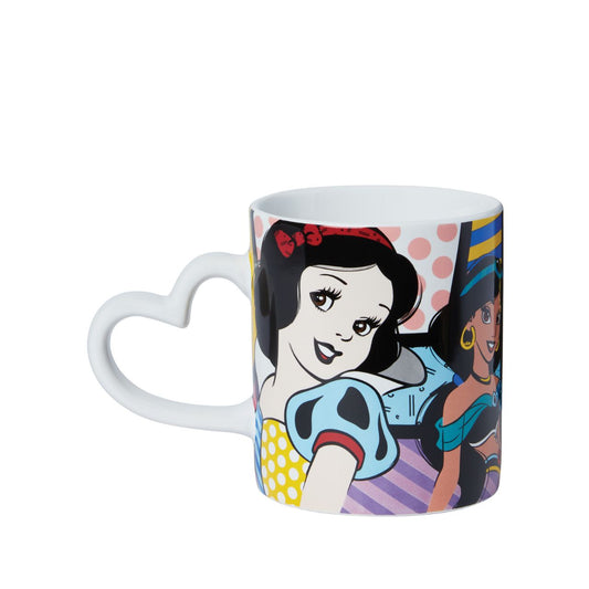 The Princess Mug by Disney Britto is an eye-catching piece of homeware, combining Disney's iconic character designs with Romero Britto's striking art style. Featuring Snow White, Jasmine, Belle and Rapunzel on a background of bold pattern and colour, this piece is the perfect gift for Disney lovers and fans of Romero Britto's iconic artwork alike.