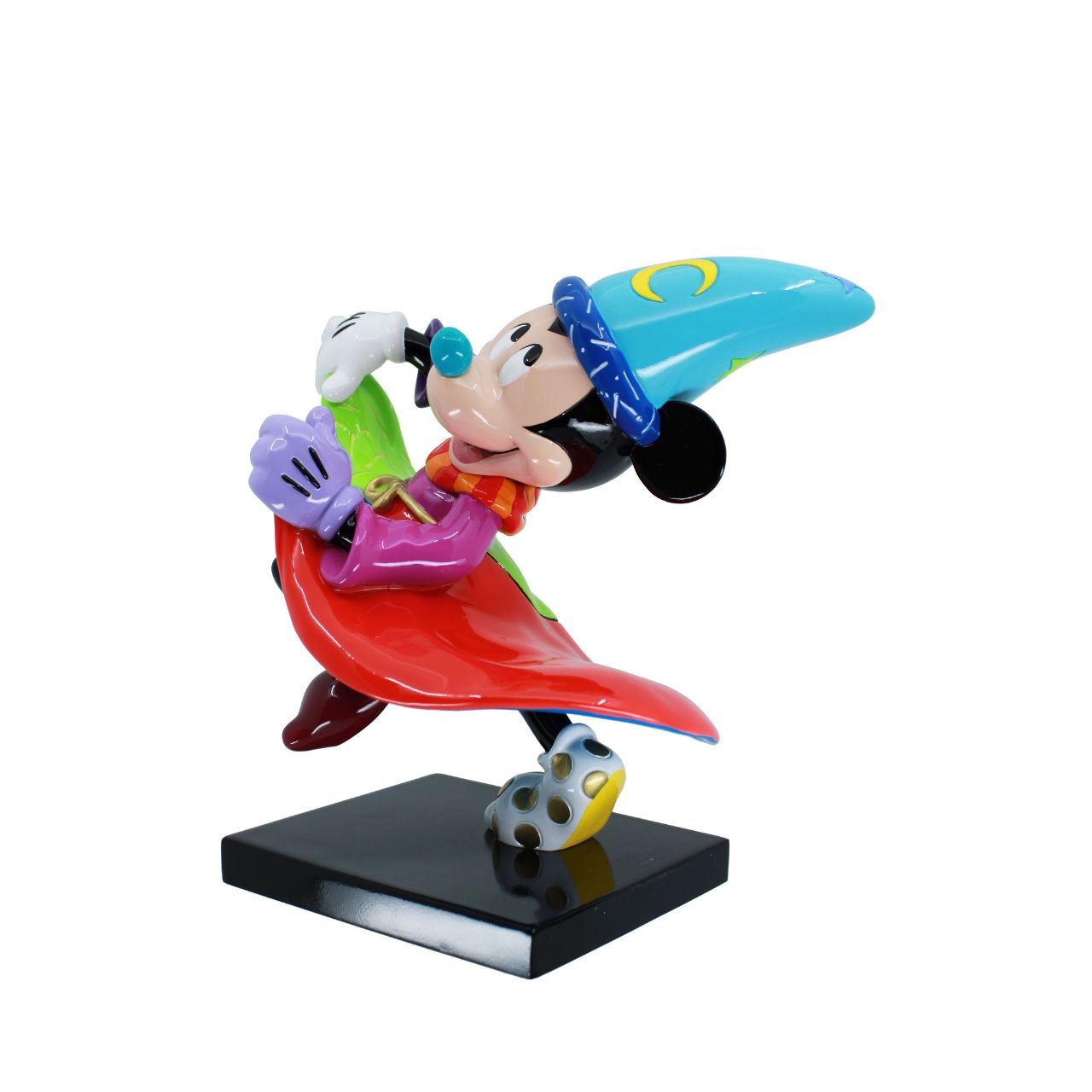 Pop Artist Romero Britto celebrates the 85th anniversary of Walt Disney's animated masterpiece Fantasia with this Sorcerer Mickey Mouse from the Sorcerer's Apprentice.