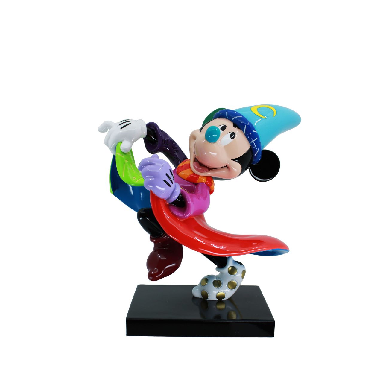 Pop Artist Romero Britto celebrates the 85th anniversary of Walt Disney's animated masterpiece Fantasia with this Sorcerer Mickey Mouse from the Sorcerer's Apprentice.