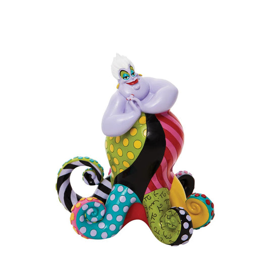 Redesigning the antagonist from The Little Mermaid, Ursula gets a chic remodel of trendy tentacles. With bold colour and compelling pattern, contemporary artist Romero Britto captures the fun and whimsy of Disney. Figurine is made from cast stone.