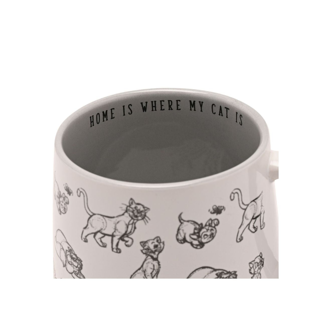 Showcase your feline affection with the Disney Cats &amp; Dogs Mug - Home Is Where My Cat Is, a delightful declaration for any cat enthusiast.