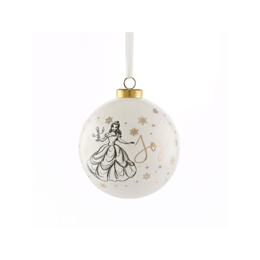Disney Ceramic Christmas Bauble Belle  Bring touch of timeless Disney magic to the Christmas tree with this elegant gold foiled ceramic collectable Belle bauble. From Disney Classic Collectables - luxurious collectable gifts for the enduring Disney fan.