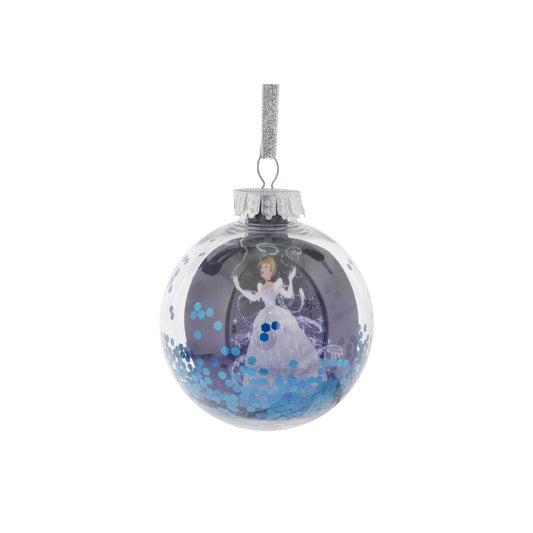 Disney Cinderella Sequin 2D Bauble  Bring the magic and glamour of the Disney princesses to the festivity with this wonderful 7.5cm aqua marine Cinderella sequin bauble.
