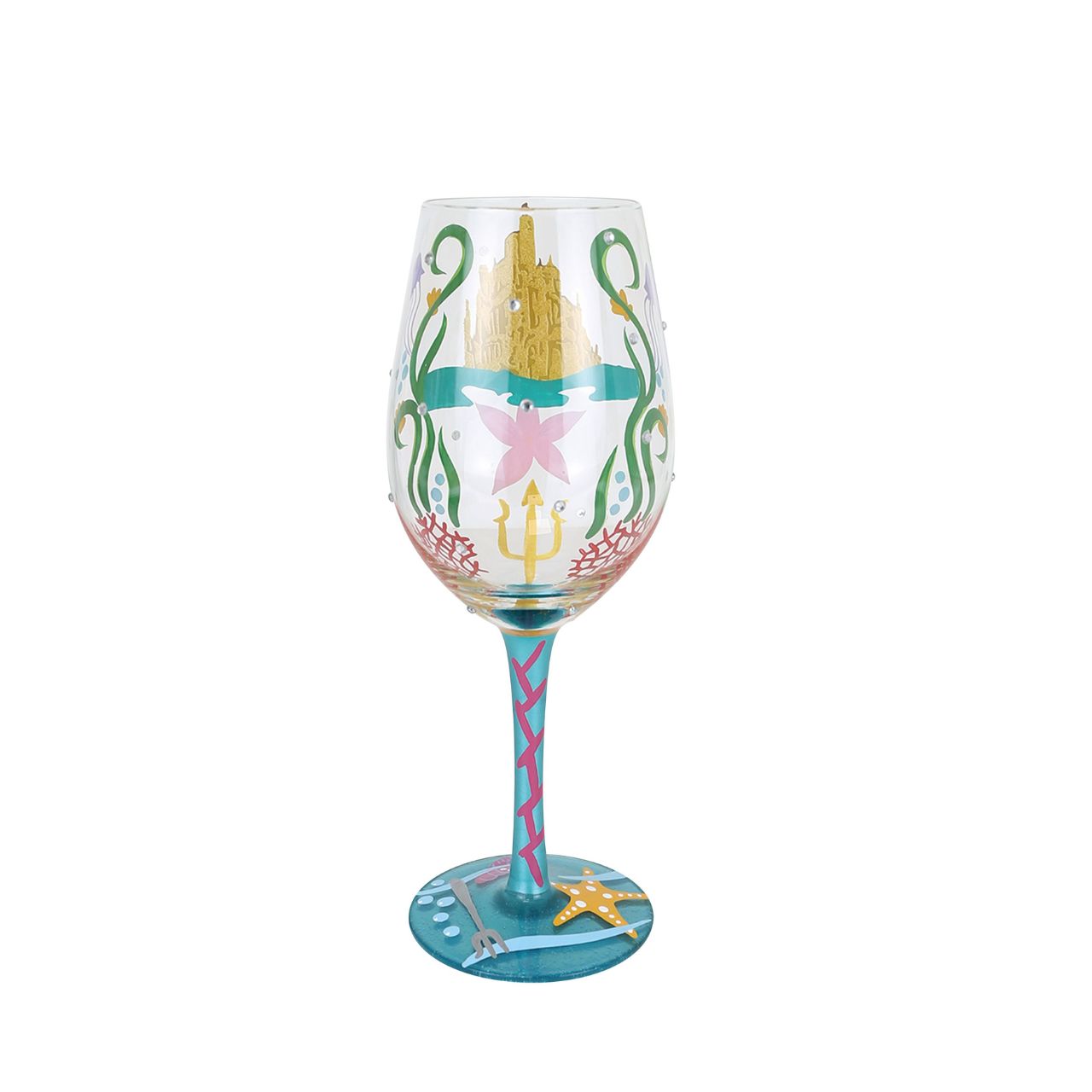 The Princess Ariel Stemmed Glass has a high appeal to Disney adults and collectors. Featuring vibrant and iconic artwork of Princess Ariel this an ideal gift for birthdays, Christmas, bridal showers and all year round gifting.