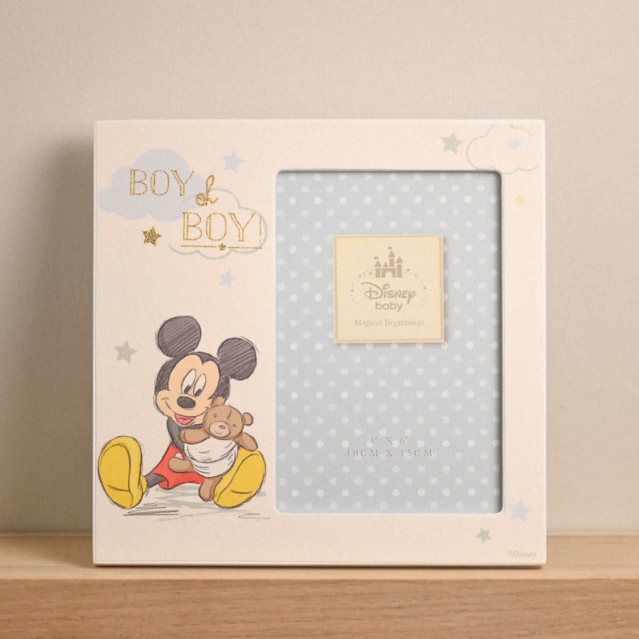 Disney Magical Beginnings 4"x 6" Photo Frame - Mickey  Add a touch of Disney magic to their everyday with a wonderful Mickey Mouse frame from the Magical Beginnings Collection from Classic Disney.