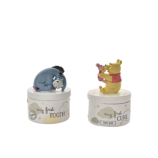 This set of moulded Winnie the Pooh tooth and curl boxes from Magical Beginnings create a beloved keepsake with an extra sprinkling of timeless Disney magic.