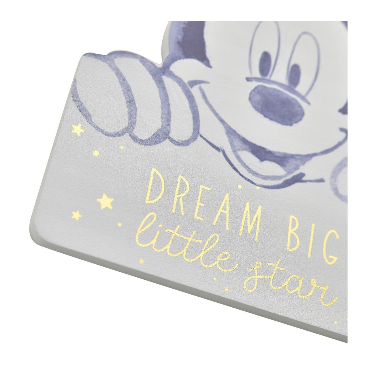 This Mickey Mouse plaque is sure to add a magical touch to a precious little one's nursery.