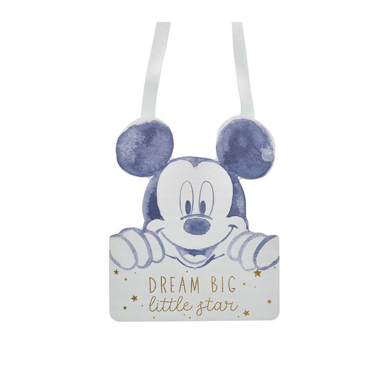 This Mickey Mouse plaque is sure to add a magical touch to a precious little one's nursery.