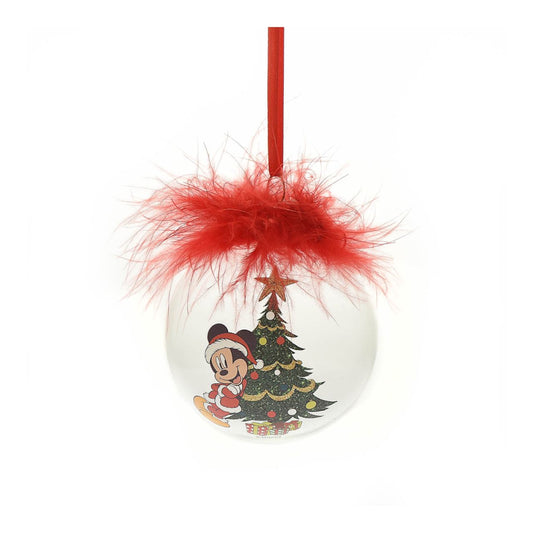 Disney Mickey Feather Christmas Bauble  Bring some magic to your festive celebrations with this gorgeous feather Mickey bauble. Perfect for any little Disney lovers in your life, make their Christmas shine a little brighter this year by using this decoration to adorn your tree.