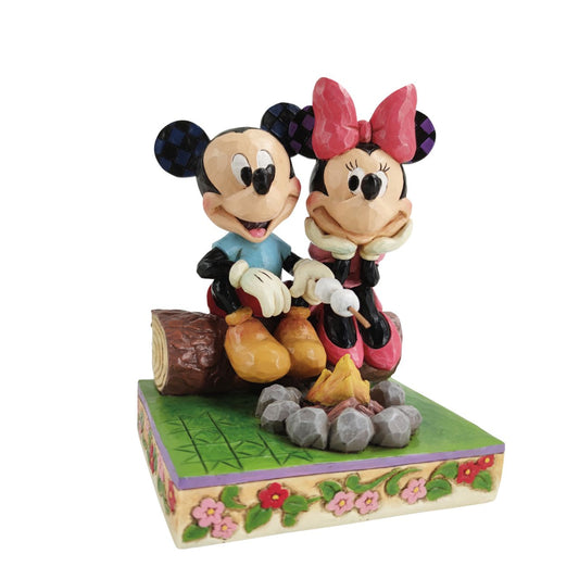 Disney Mickey & Minnie Campfire Figurine  Mickey & Minnie Campfire Figurine Made from cast stone. Packed in a branded gift box. Unique variations should be expected as this product is hand painted. Not a toy or children's product. Intended for adults.